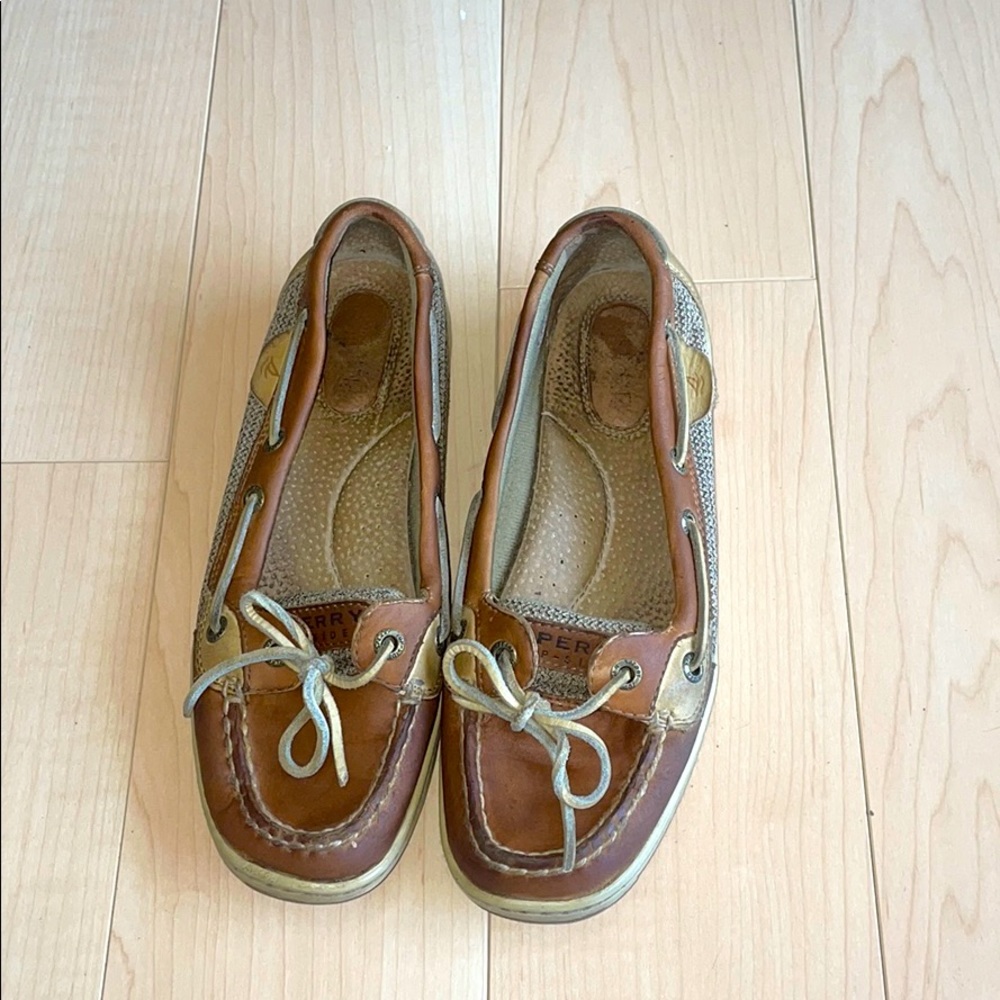 Sperry top sider tan leather not shoes
